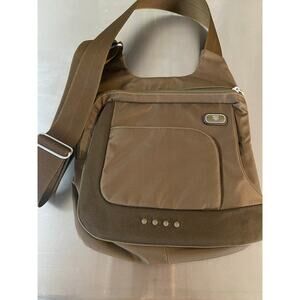 Tummy T-Tech Brown Nylon McKenna 12" Crossbody Bag Adjustable Strap